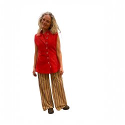 Chic Anna Fjord Vest i r�dt fl�jl